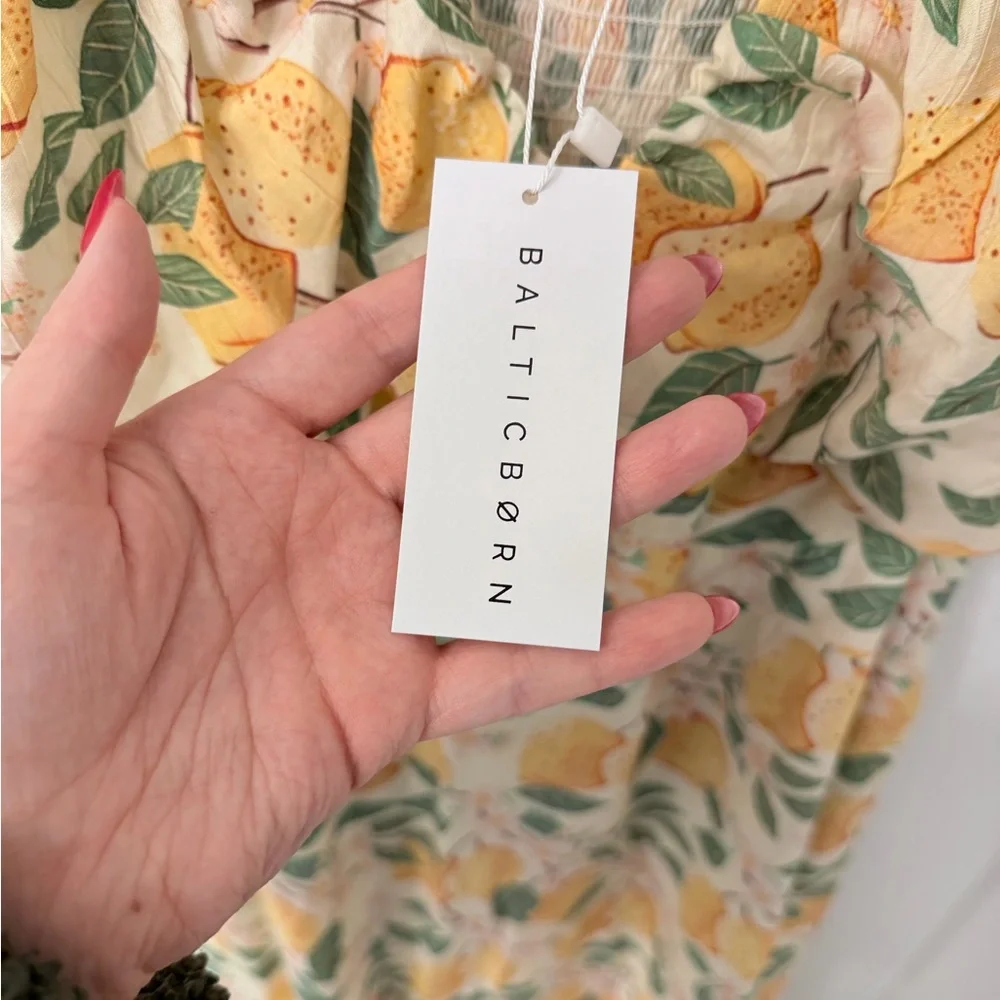 NWT Baltic Born Floral Midi Dress in Green and Orange - Picture 6 of 8